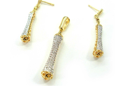 Gold Plated | Micro Pave Pendant Sets